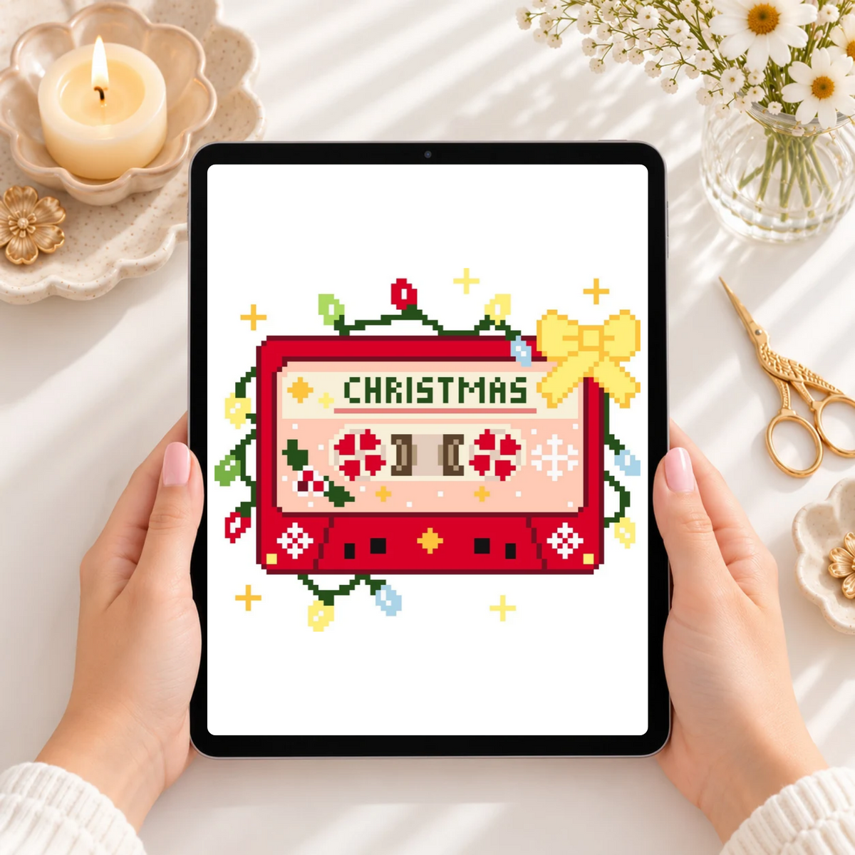 Christmas Cassette – Cross Stitch & Needlepoint Pattern
